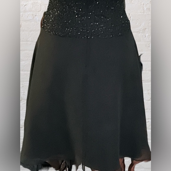 Bieff Basix VTG 100% Silk Hand Beaded Fit & Flare Cocktail Event Dress Sz 12 - Picture 6 of 7